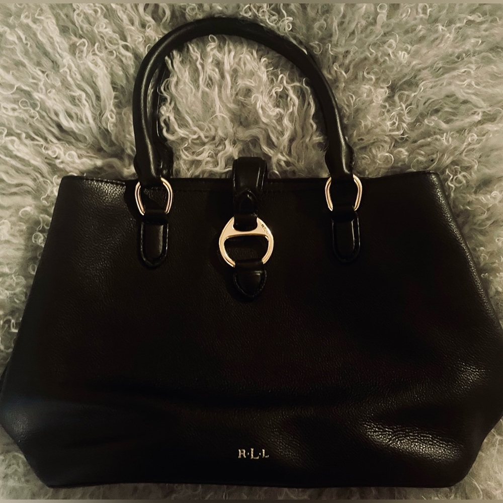 Ralph Lauren Black Leather Handbag
